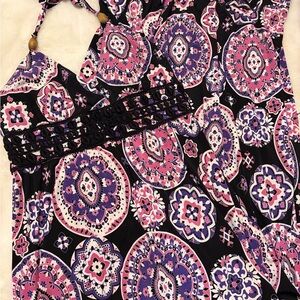 My Michelle Black and Pink Patterned Maxi Dress